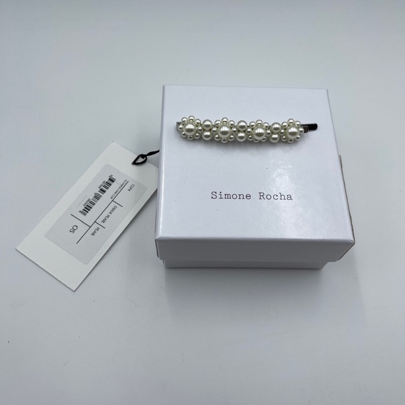 BNWT in box Simone Rocha flower hair clip Platinum Tone Pearl - Picture 1 of 8